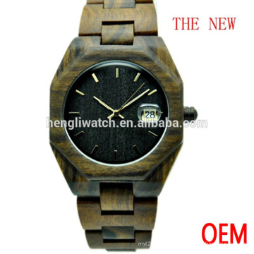 Heißer Verkauf Mode Ebenholz Uhr, beste Qualität Holz Uhr (Ja15053)